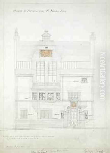 Working drawing for House and Studio for F Miles Esq Tite Street Chelsea - view 1