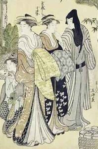 Komurasaki of Tama Ya New Years Day by Hosada Gokei or Gokyo
