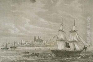 View of Montevideo Uruguay by Adolphe Gusman