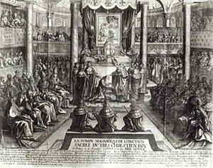 Anointing of Louis XIV 1638-1715 at Reims on 7th June 1654 by Francois Roger de Gaignieres