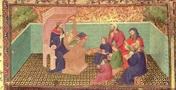 Solomon dictates the Proverbs from the Bible Historiale - view 1