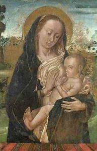 The Virgin Mary Quieting the Baby Jesus by Goes, Hugo van der