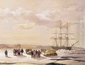 Sledge party leaving HMS Investigator in Mercy Bay under the Command of Lieutenant S Gurney Cresswel by Gurney Cresswell, Lieutenant S.