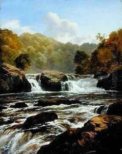 Falls on the Clyde Bonnington Lynn by Edmund Gill