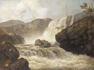 A mountain waterfall by Edmund Gill