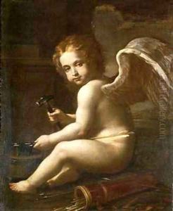 Cupid Sharpening his Arrows