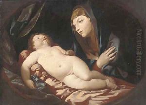 The Madonna and Child, in a feigned oval by Francesco Giovanni Gessi