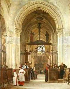 Interior of the Church of St Prix Valle de Montmorency by Jean Bruno Gassies