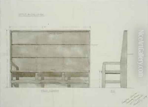 Design for Settle in English Oak - view 1