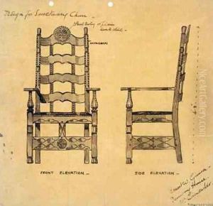 Design for Sanctuary Chair by Ernest William Gimson