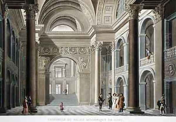Vestibule of the Palais Academique at Ghent from Choix des Monuments Edifices et Maisons les plus remarquables du Royaume des Pays Bas - view 1