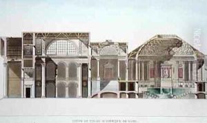 Cross Section of the Palais Academique at Ghent from Choix des Monuments Edifices et Maisons les plus remarquables du Royaume des Pays Bas by Pierre Jacques Goetghebuer