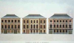 Houses at Ghent and Grammont Belgium from Choix des Monuments Edifices et Maisons les plus remarquables du Royaume des PaysBas