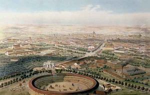 Aerial View of Madrid from the Plaza de Toros