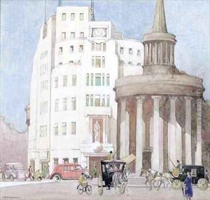 Past and Present Broadcasting House and All Souls Langham Place London by Edith Mary Garner