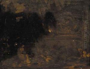 Birds near a fountain in a landscape by Adriaen De Gryeff