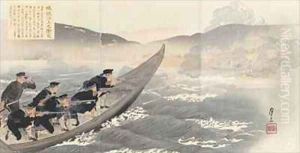 A Fight at the Yalu River Oryokkojo no shototsu Meiji era