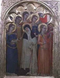 Predella panel of St Lucy with saints by Milano Giovanni da