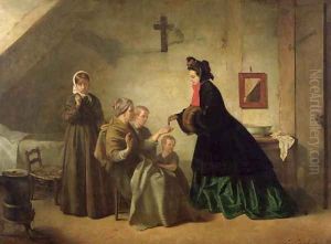 Empress Eugenie 1826-1920 Visiting the Unfortunate by Paul Leon Lucien Gopil