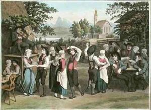 Austrian Village Dance by Gauermann, Jakob