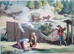 Making charcoal in Austria