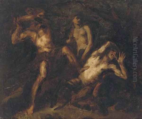 Two satyrs in combat - view 1