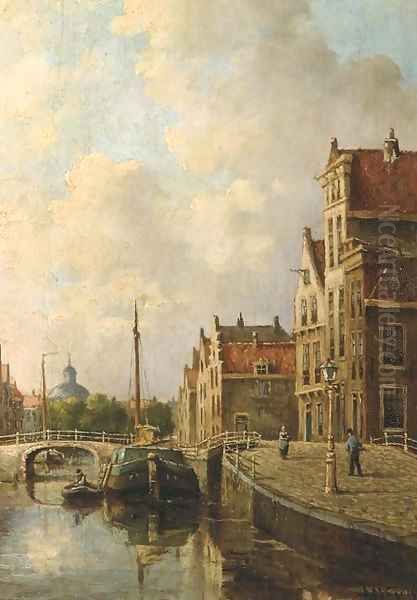 Canal in a Dutch town - view 1