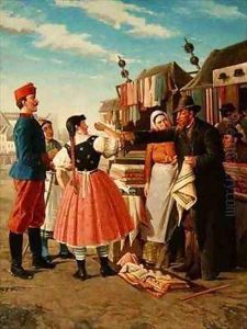 A Fabric Merchant by Alfons Giehsz