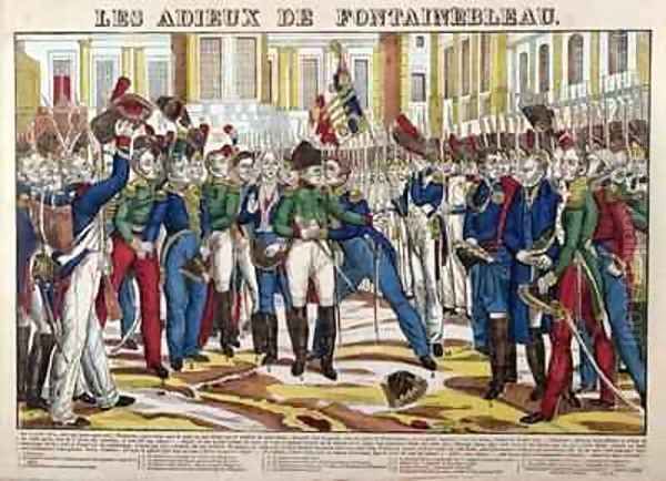 Napoleon I 1769-1821 Bidding Farewell to the Imperial Guard in the Cheval Blanc Courtyard at the Chateau de Fontainebleau - view 1