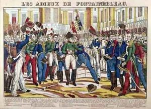 Napoleon I 1769-1821 Bidding Farewell to the Imperial Guard in the Cheval Blanc Courtyard at the Chateau de Fontainebleau