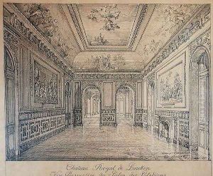 The Salon des Clodions at the Royal Palace of Laeken by Charles Louis Girault