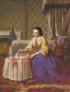 Amusing the baby by Ernest Gustave Girardot