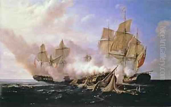 Battle Between the Frigate Pomone and the English Frigates Alcestis and Active - view 1
