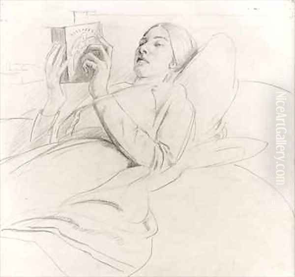 Portrait of Winifred Knights 1899-1947 reading - view 1