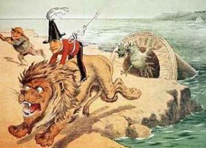 The Lion cannot face the corwing of the Cock by Friedrich Graetz