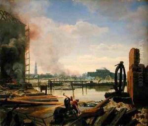 Hamburg after the Fire of 1842 by Johann Martin Gensler
