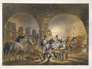 A Piquet of Saxon Dragoons in an Old Castle