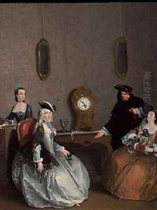 Group Preparing to go to a Masked Ball