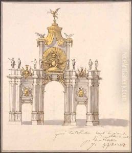 Design of the Decoration for the Triumphal Red Gate in Moscow by Pietro Gonzaga