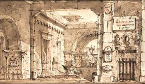The courtyard of a palace by Pietro Gonzaga