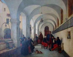 French Soldiers at the Cimiez Monastery by Theophile (Francois Theophile Etienne) Gide
