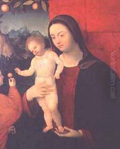 Madonna and Child with St Catherine by Agostino da Lodi Giovanni