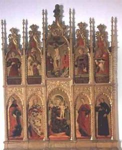 Polyptych of Gualdo Tadino with Virgin Enthroned Crucifixion and Saints by Girolamo Giovanni