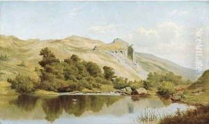 A still pool, in the Vale of the Lledr, North Wales by James Edward Grace