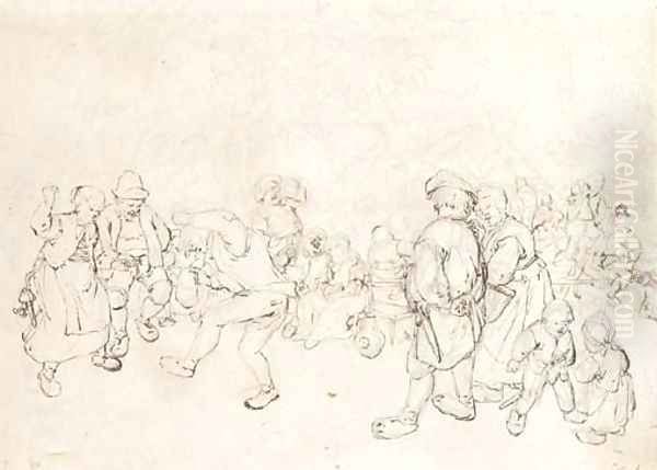 Peasants dancing at a village feast - view 1