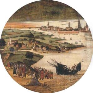 A view of the Schelde near Antwerp with the Miraculous Draught of Fishes by Lucas Gassel