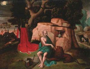 Saint Jerome in the wilderness by Lucas Gassel