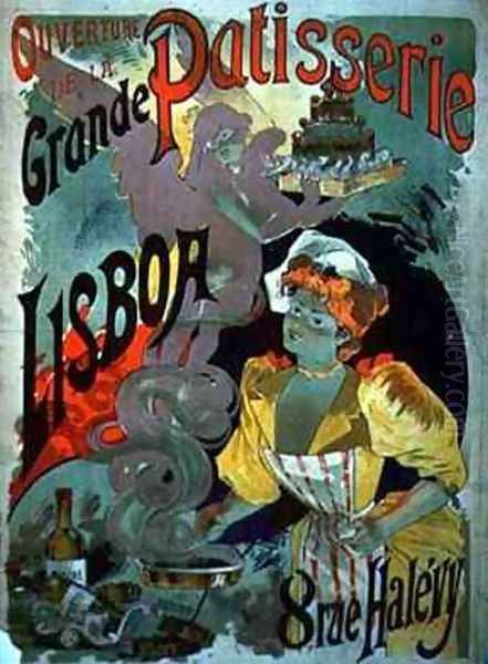 Poster advertising the Opening of the Grande Patisserie Lisboa in Paris - view 1