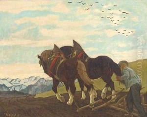 Ploughing the field by Walter Georgi