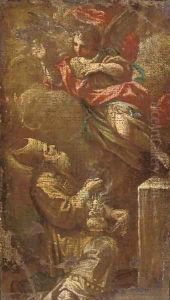 An Angel appearing to a Bishop in a vision a fragment by Corrado Giaquinto